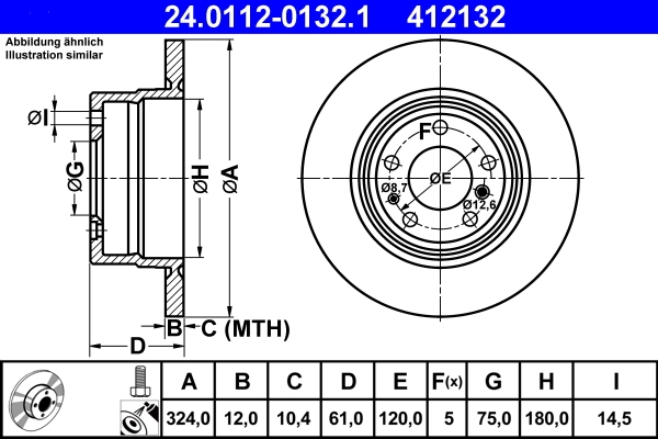 BMW · 8 (E31) · FREN DİSKİ - ATE - 24.0112-0132.1