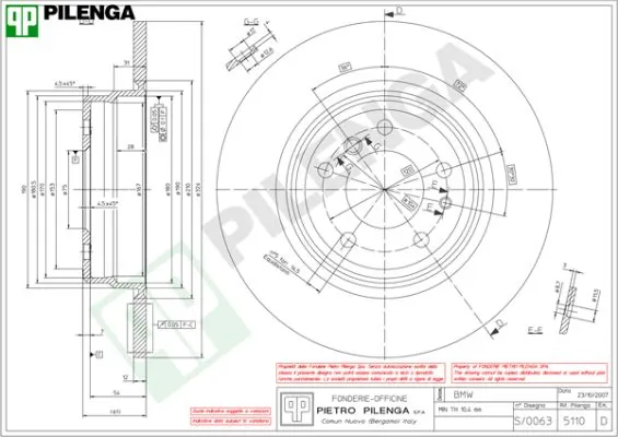 BMW · 8 (E31) · FREN DİSKİ - PILENGA - 5110