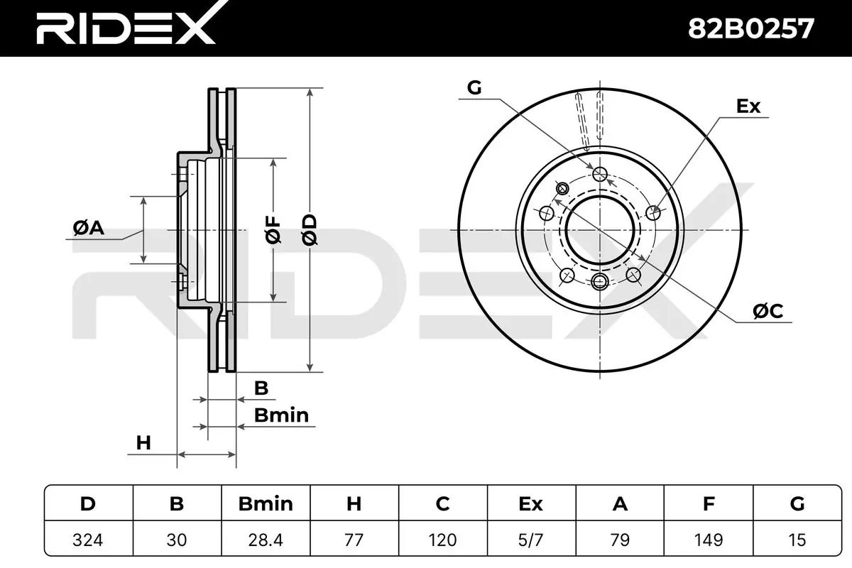 BMW · 7 (E32) · FREN DİSKİ - RIDEX - 82B0257