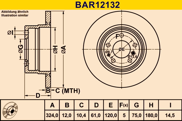 BMW · 8 (E31) · FREN DİSKİ - BARUM - BAR12132