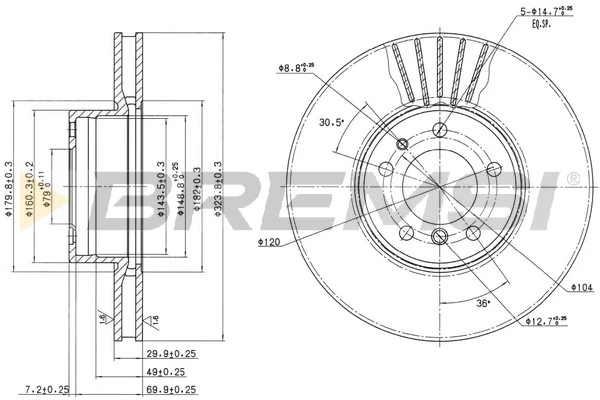 BMW · 7 (E32) · FREN DİSKİ - BREMSI - CD6606V